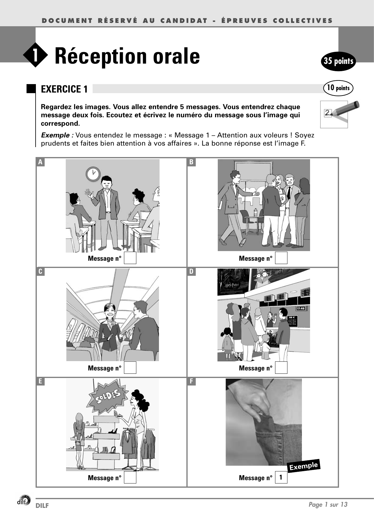 Exercice 1 — Associer les messages aux images 1