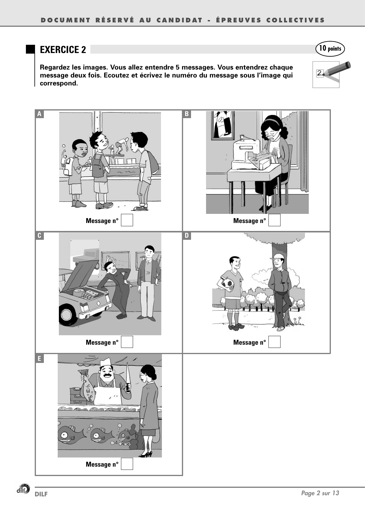 Exercice 2 — Associer les messages aux images 1