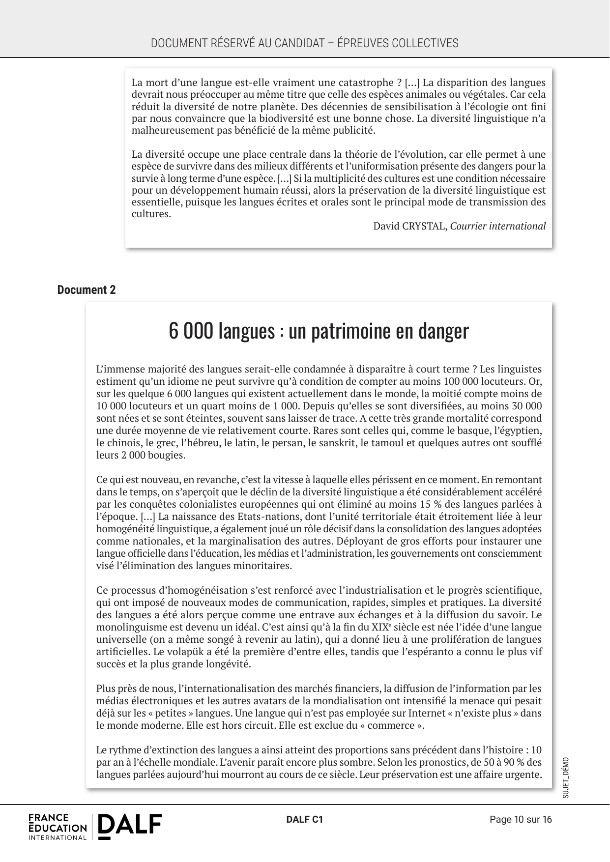 Epreuve no 1 — Synthese de documents 2
